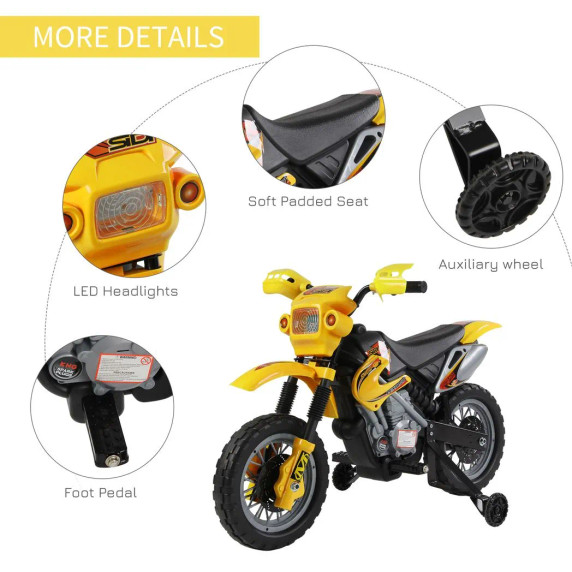 Electric Ride on Car Motorbike Kids Ride On Car Children Motorcycle Yellow