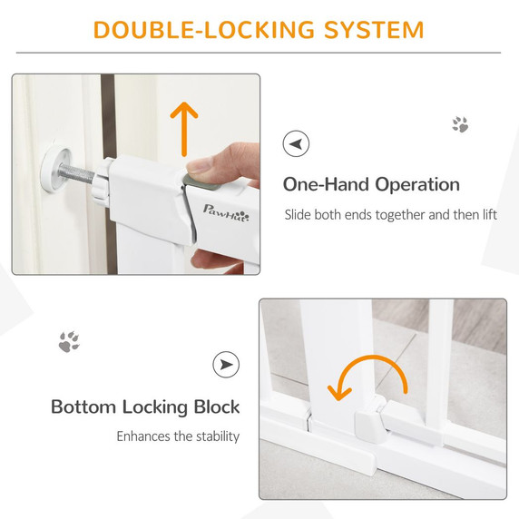 75-103 cm Pet Safety Gate Pressure Fit Stair w/ Small Door Double Locking