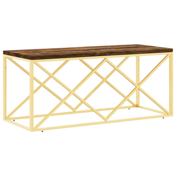 vidaXL Coffee Table Stainless Steel and Solid Wood Reclaimed