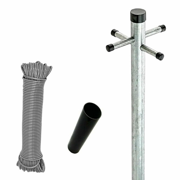 Heavy Duty Galvanised Clothes Pole - Outdoor Line Pole, Telescopic Support