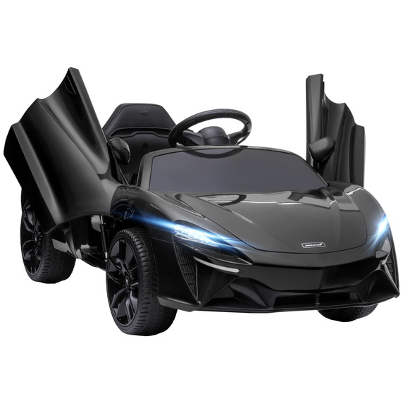 McLaren Licensed 12V Kids Electric Ride-On Car w/ Remote Control, Music - Black