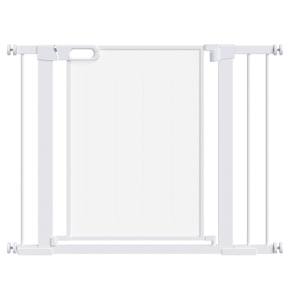 Pressure Fit Safety Gate for Doors, Dog Gate Auto Close, 75-103 cm White PawHut