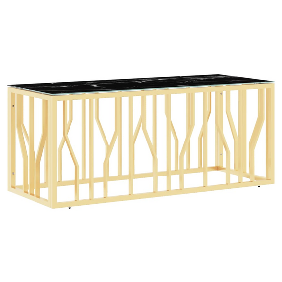 vidaXL Coffee Table Gold 110x45x45 cm Stainless Steel and Glass