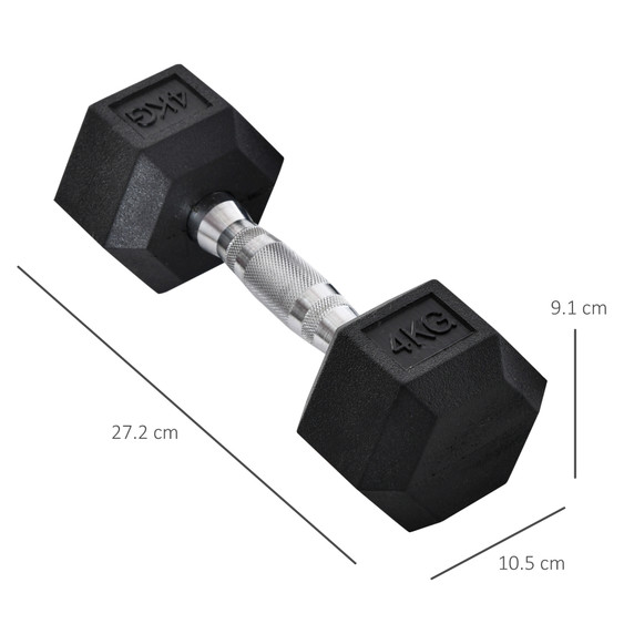 Hexagonal Dumbbells Kit Weight Lifting Exercise for Home Fitness 2x4kg HOMCOM