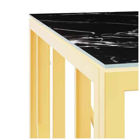 vidaXL Coffee Table Gold 50x50x50 cm Stainless Steel and Glass