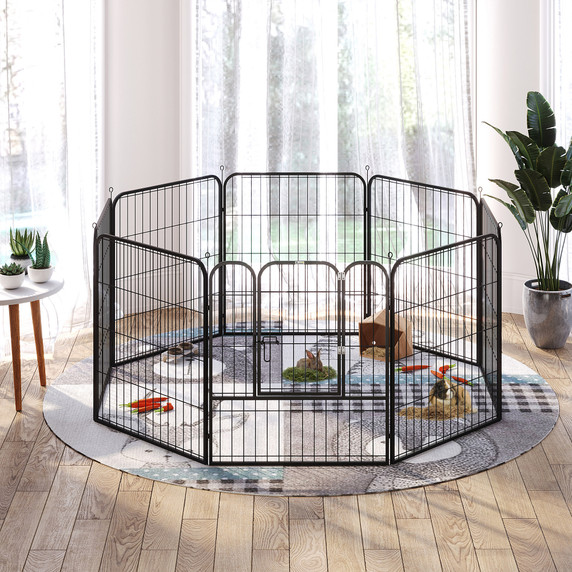 4 Sizes Pet Playpen Dog Rabbit  Puppy Cage Folding Run Fence Metal Hutch