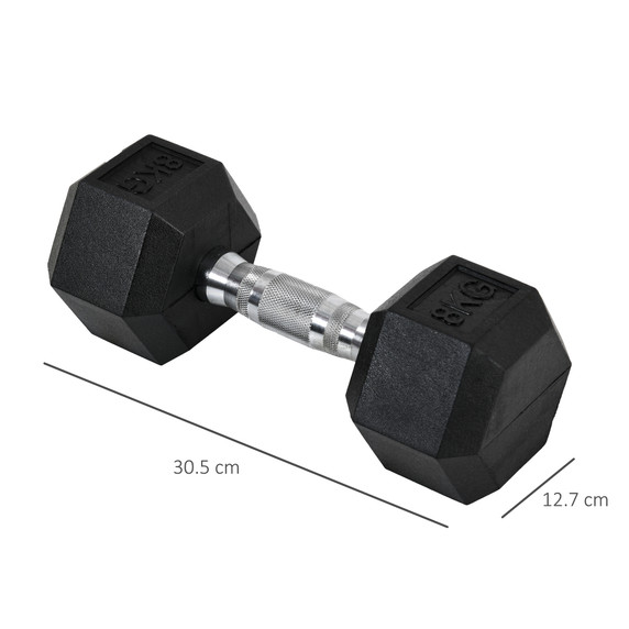 Hexagonal Dumbbells Kit Weight Lifting Exercise for Home Fitness 2x8kg HOMCOM