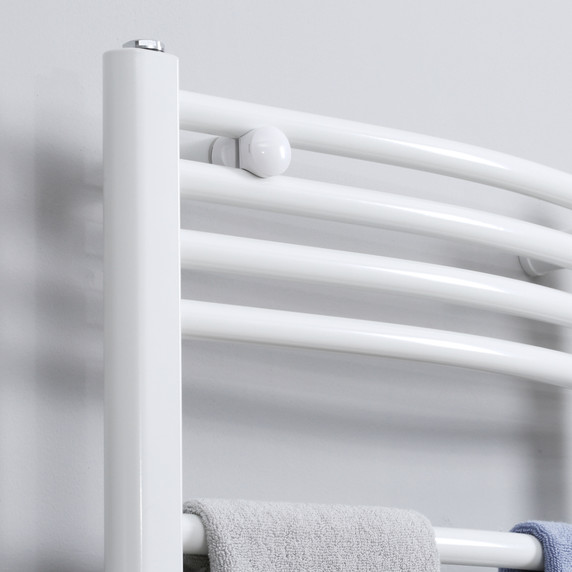 Heated Towel Rail, Bathroom Ladder Radiator 600mm x 1200mm White HOMCOM