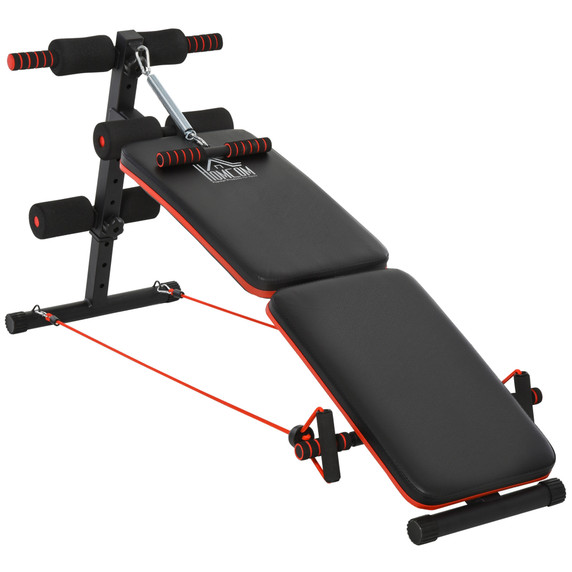 Foldable Sit Up Bench Core Workout for Home Gym Black HOMCOM