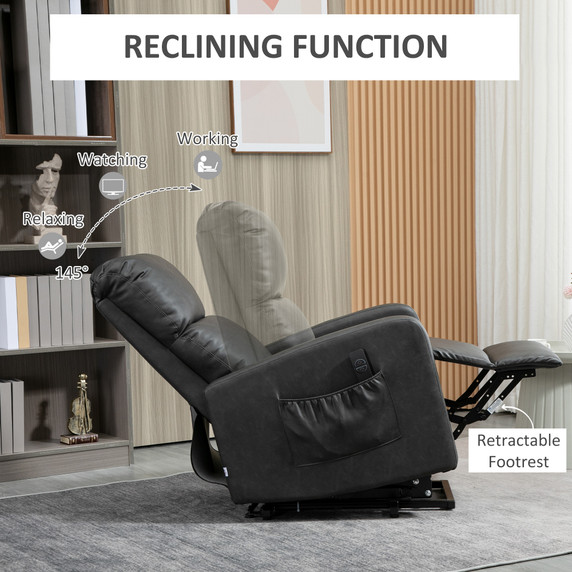 Riser and Recliner Chair, Lift Chair for Living Room w/ Remote, Grey HOMCOM