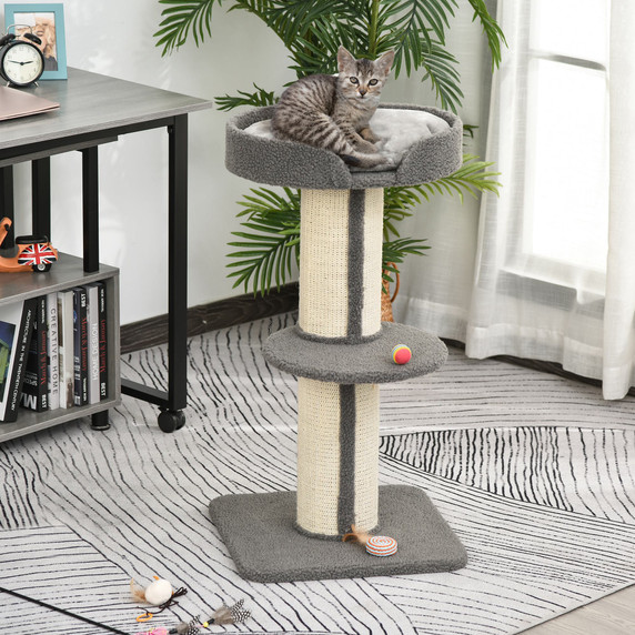 91cm Cat Tree Kitten Activity Center Tower Scratching Post Lamb Cashmere Perch