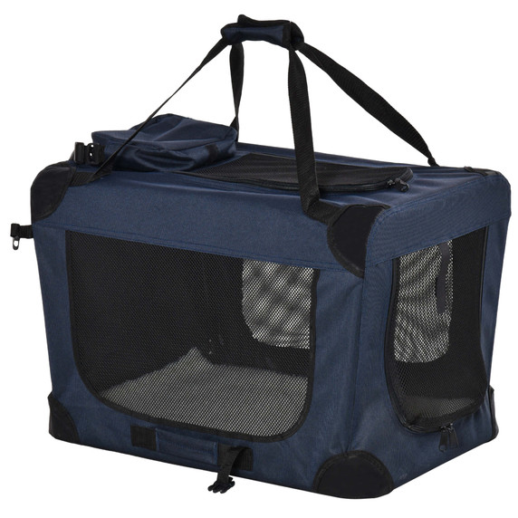 60cm Folding Pet Carrier Bag Soft Portable Cat Puppy Cage with Cushion Storage