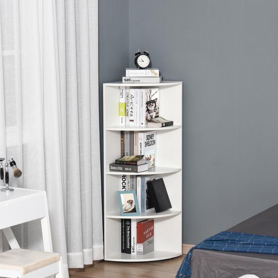 4-Tier Bookshelf, 120H cm-White