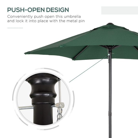 1.96m Parasol Patio Umbrella, Green