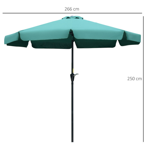 2.66m Patio Umbrella Garden Green