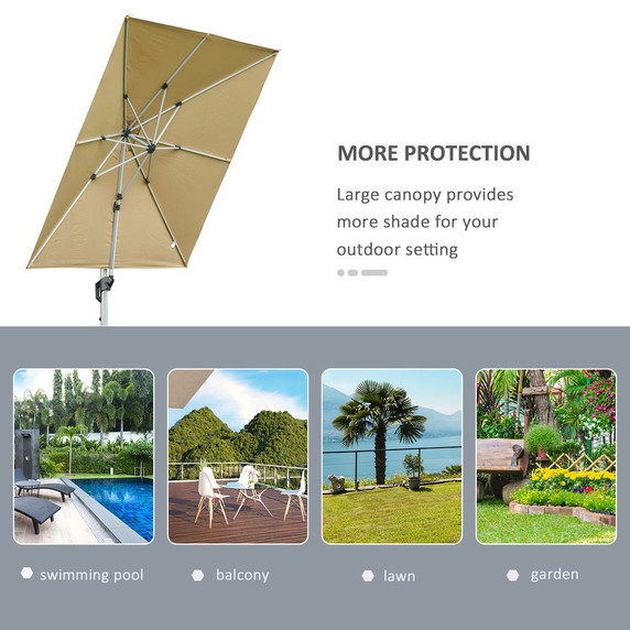 3(m) Cantilever Roma Parasol w/ Crank & Tilt, 360�Rotating, Beige