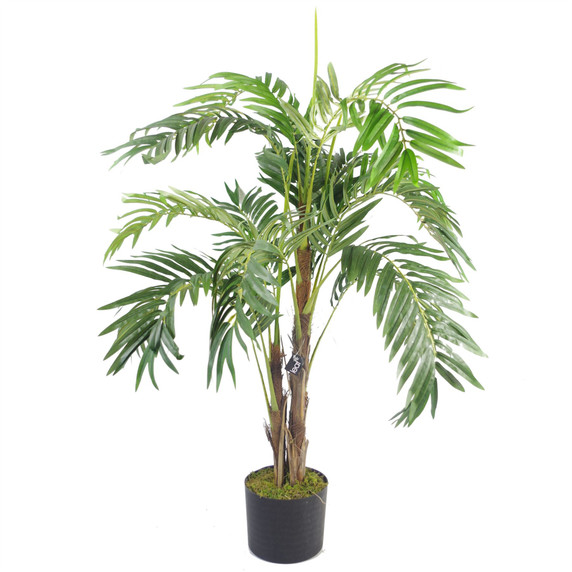 120cm Realistic Artificial palm tree with pot with Gold Metal Planter