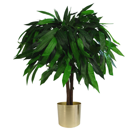 80cm Large Artificial Mango Tree Plant with Metal Planter
