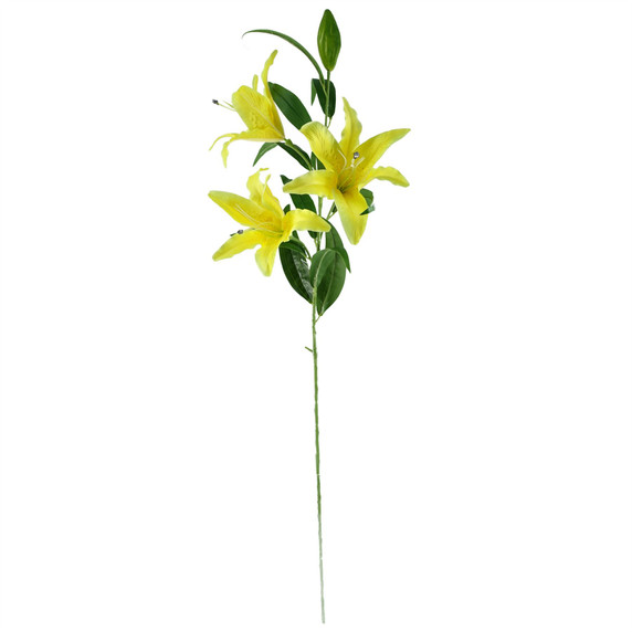 100cm Yellow Lily and Fern Display Glass Vase