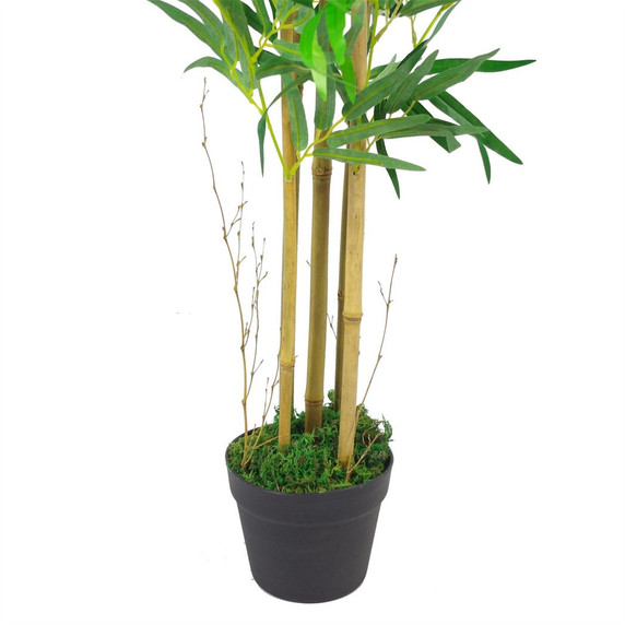 150cm (5ft) Realistic Artificial Bamboo Plants Trees - XL with Copper Metal Planter