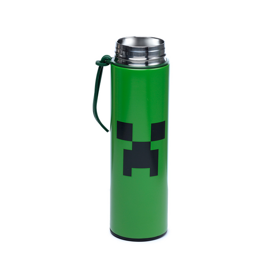 Reusable Stainless Steel Hot & Cold Insulated Drinks Bottle Digital Thermometer - Minecraft Creeper