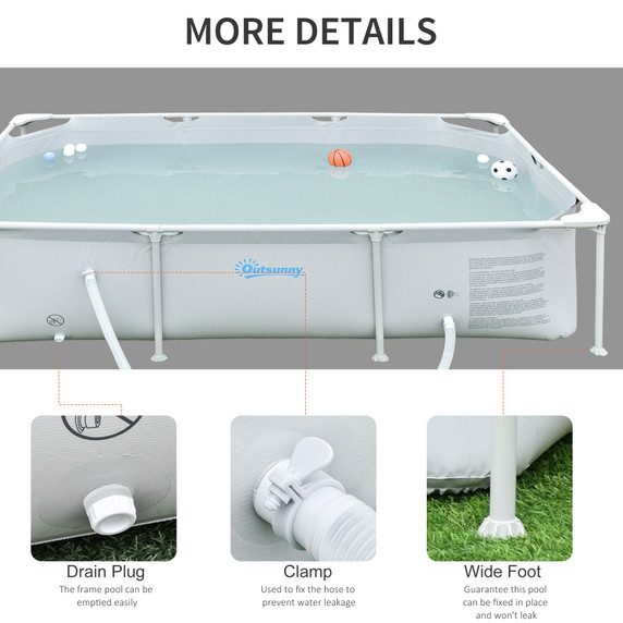 Steel Frame Pool & Filter Pump & Cartridge Rust Resistant 252 x 152 x 65cm Green