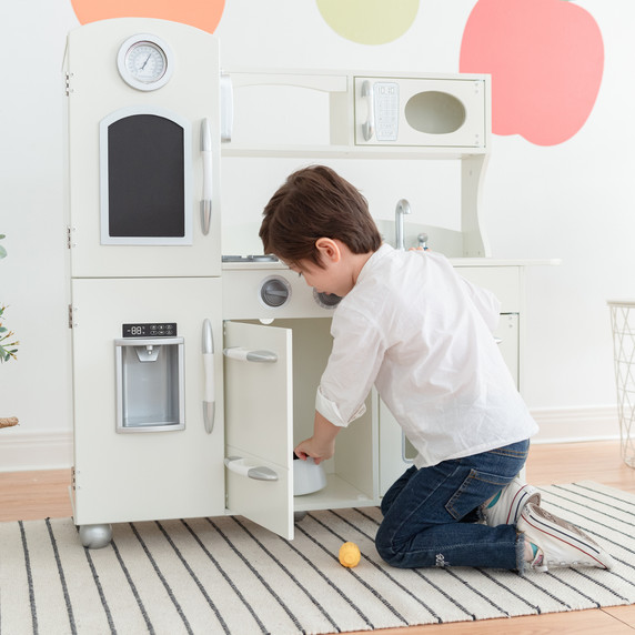 Retro Wooden Kitchen Toy Kitchen White With Ice Maker