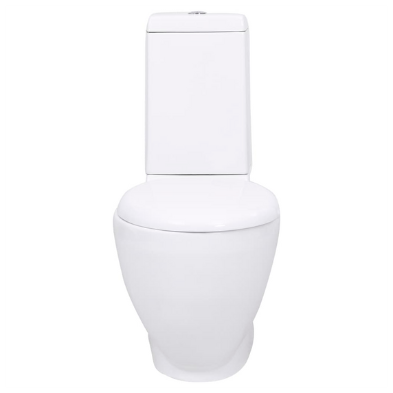 WC Ceramic Toilet Bathroom Round Toilet Bottom Water Flow White/Black