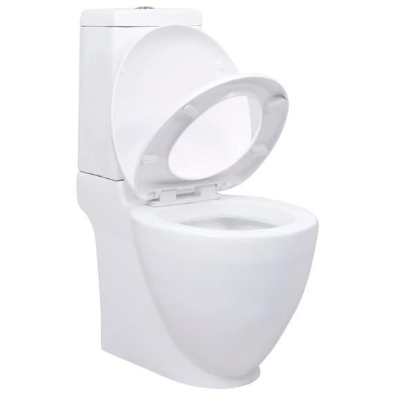 WC Ceramic Toilet Bathroom Round Toilet Bottom Water Flow White/Black