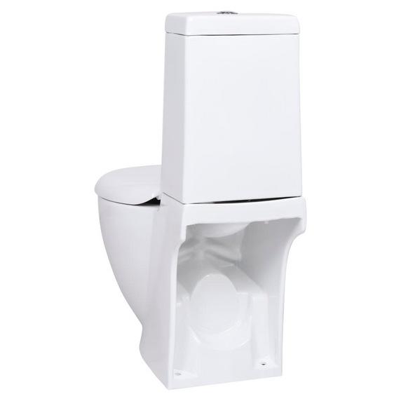 WC Ceramic Toilet Bathroom Round Toilet Bottom Water Flow White/Black