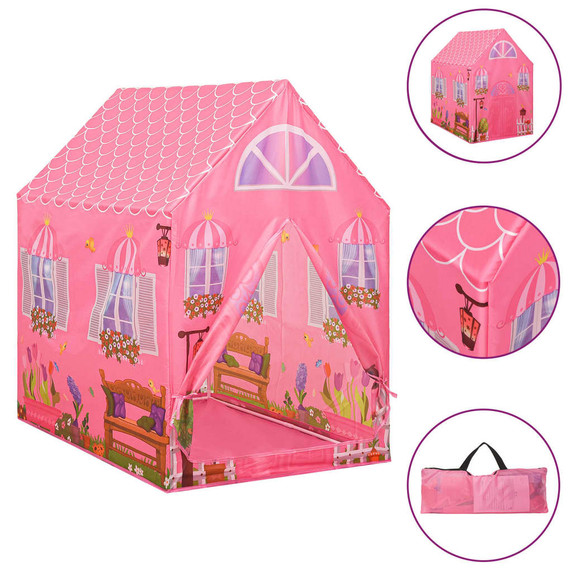 Children Play Tent with 250 Balls Pink 69x94x104 cm