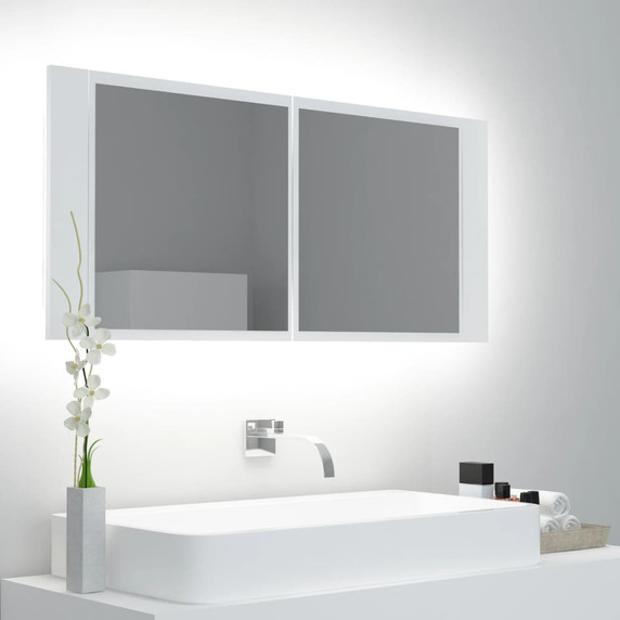 LED Bathroom Mirror Cabinet 100x12x45 cm Acrylic