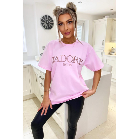 J'Adore Paris Baggy Oversized T-SHIRT in Soft Stretchable Fabric - Short Sleeve Crew Neck - 100% Cotton - Made in UK - Available in Various Colours and Sizes