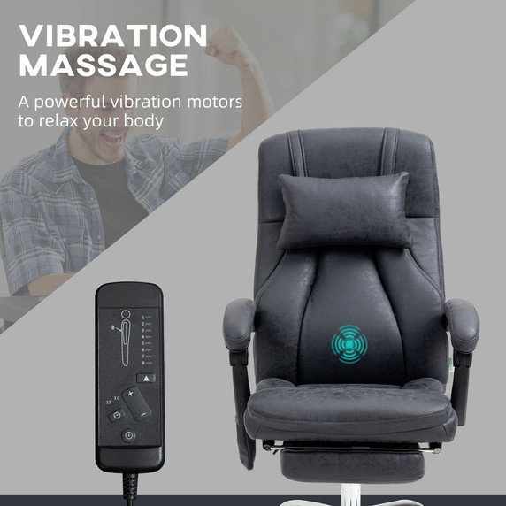 Vinsetto High Back Massage Office Chair with Vibration Point Headrest Remote