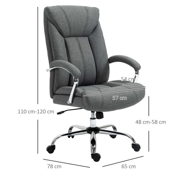 High Back Home Office Chair Computer Desk Chair w/ Arm, Swivel Wheels, Grey