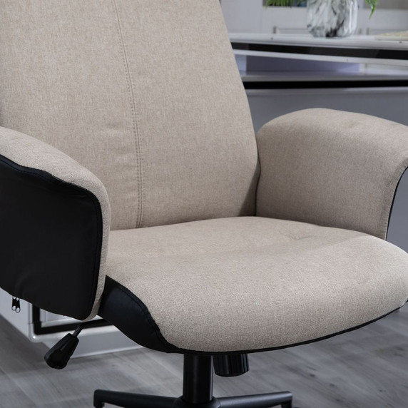 Vinsetto High-Back Office Chair Computer Desk Chair with Tilt Function Beige