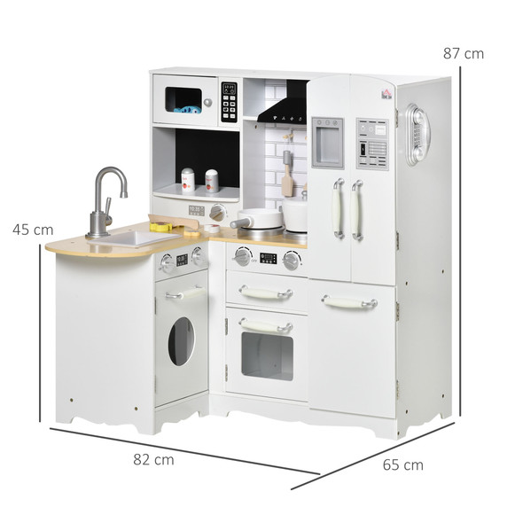 Large Kitchen Playset w/ Full Accessories - White