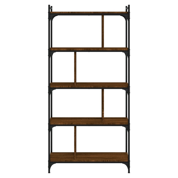 vidaXL Bookcase 5-Tier Brown Oak 76x32x158 cm Engineered Wood