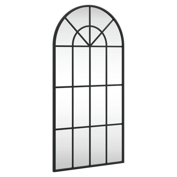 vidaXL Wall Mirror Black 40x80 cm Arch Iron