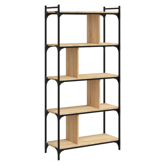 vidaXL Bookcase 5-Tier Sonoma Oak 76x32x158 cm Engineered Wood