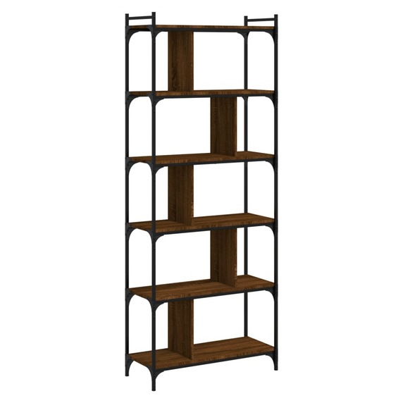 vidaXL Bookcase 6-Tier Brown Oak 76x32x192 cm Engineered Wood