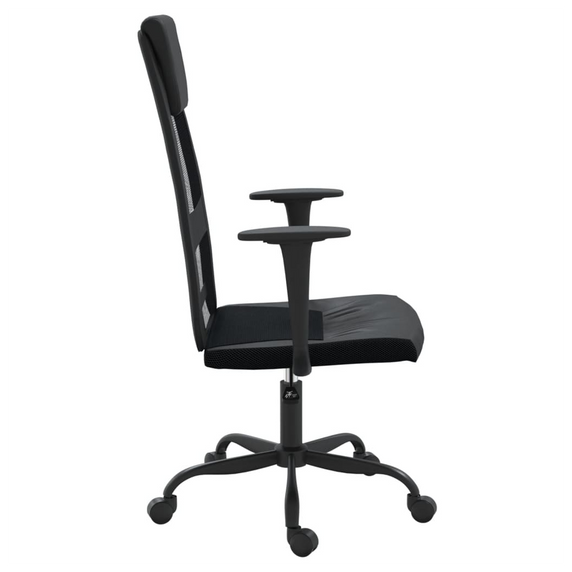 vidaXL Office Chair Black Mesh Fabric and Faux Leather