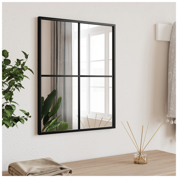 vidaXL Wall Mirror Black 40x50 cm Rectangle Iron