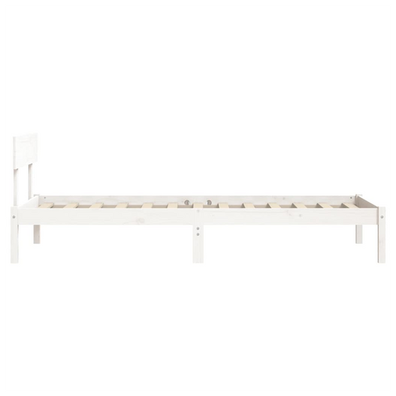 vidaXL Bed Frame White 75x190 cm Solid Wood Pine 2FT6 Small Single