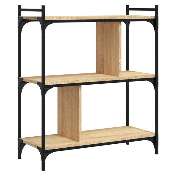 vidaXL Bookcase 3-Tier Sonoma Oak 76x32x88 cm Engineered Wood