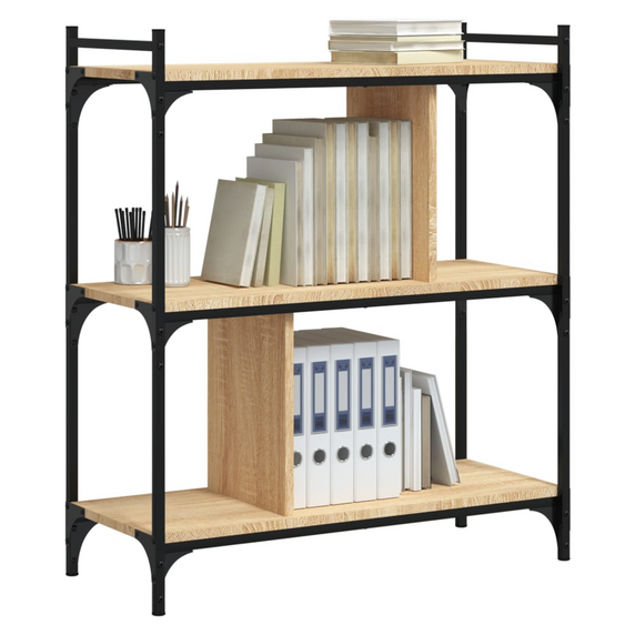 vidaXL Bookcase 3-Tier Sonoma Oak 76x32x88 cm Engineered Wood