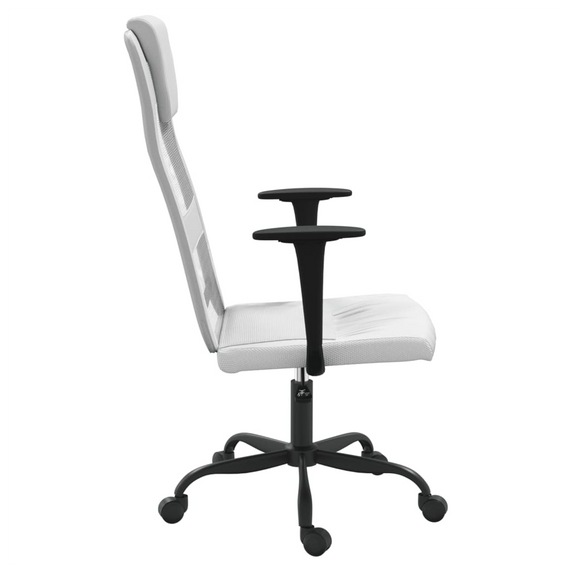 vidaXL Office Chair White Mesh Fabric and Faux Leather