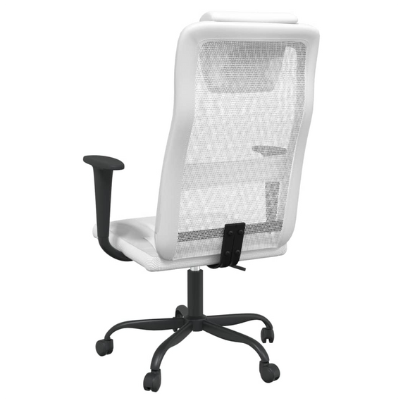 vidaXL Office Chair White Mesh Fabric and Faux Leather