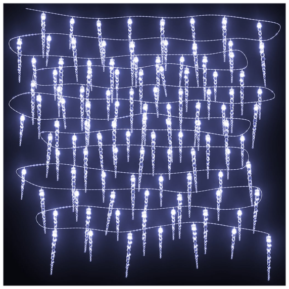 vidaXL Christmas Icicle Light 200 LEDs Cold White 20 m Acrylic PVC