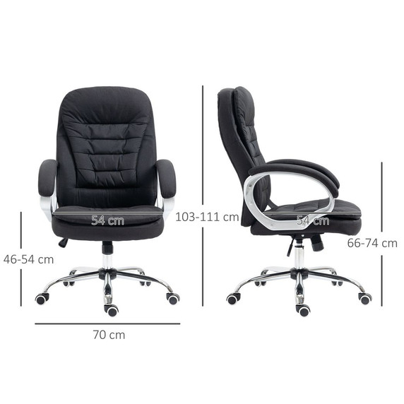 Executive Office Chair with 360° Swivel Wheels Armrests Adjustable Height Black